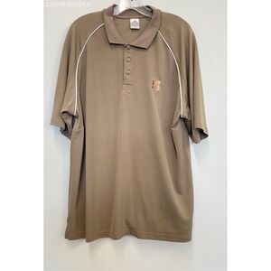 Adidas‎ ClimaLite Tan Striped Polo Shirt Size XL Men's